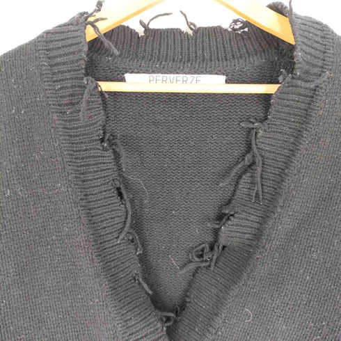 パーバーズ PERVERZE Crash Wide Knit Cardigan クラッシュワイドニットカーディガン レディース FREE