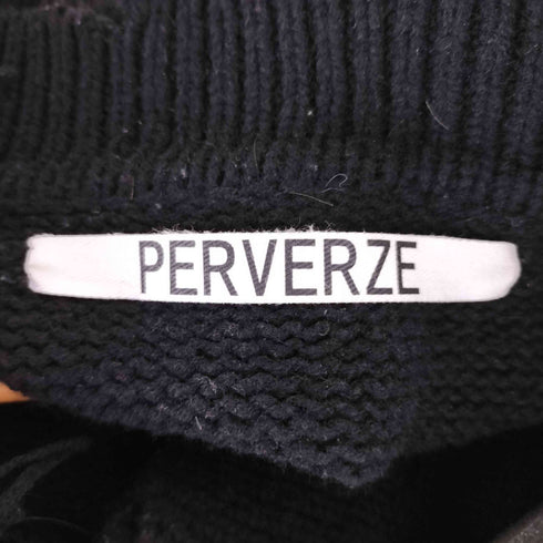 パーバーズ PERVERZE Crash Wide Knit Cardigan クラッシュワイドニットカーディガン レディース FREE