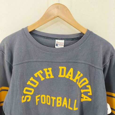 チャンピオン Champion 復刻 ランタグ フットボールTシャツ SOUTH DAKOTA FOOTBALL メンズ L