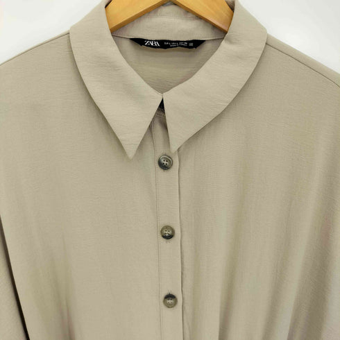ザラ ZARA ベルデット シャツ ドレス ワンピース レディース import:L