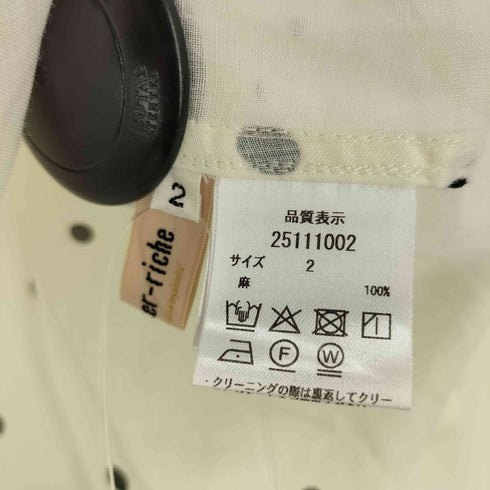 アプワイザーリッシェ Apuweiser riche 25SS シアー リネン シャツ レディース JPN:2