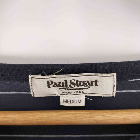 ポールスチュアート Paul Stuart レーヨン ポリ ボーダーノースリーブ シアー ブラウス レディース import:M