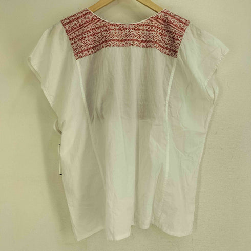 プランテーション Plantation ネイティブ刺繍 フレンチスリーブブラウス レディース M