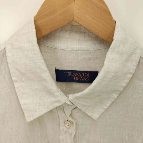 トラサルディ ジーンズ TRUSSARDI JEANS ワーク ポケット リネン シャツ レディース EUR:40