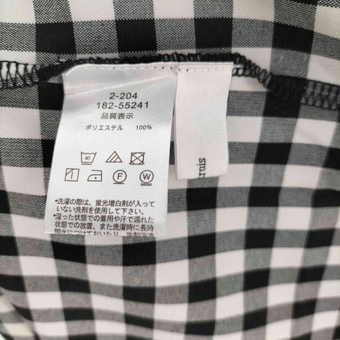 vingtrois ギンガムチェック デザイン タック スリーブ Vネック シャツ ブラウス レディース