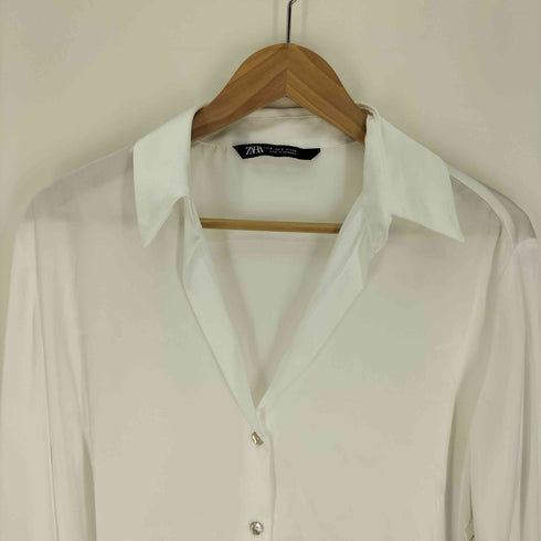 ザラ ZARA SATIN BASIC SHIRT サテン ベーシック シャツ レディース import:S