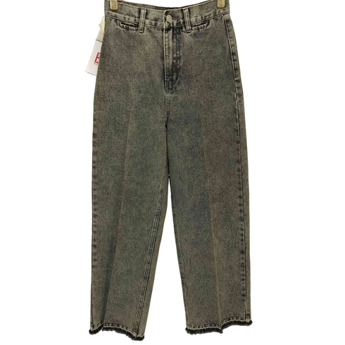 カーラ Cara STRAIGHT DENIM PANTS オーバーダイ カットオフ フリンジ デニム パンツ レディース CARA01