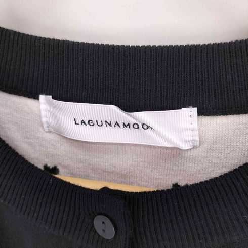 ラグナムーン LAGUNAMOON 24AW ハート柄 クロップド レーヨン混 ニット カーディガン レディース FREE