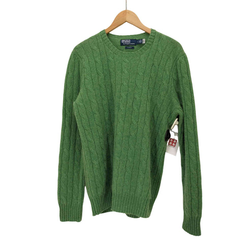 ポロバイラルフローレン Polo by RALPH LAUREN CASHMERE ポニー無し ケーブル編み カシミヤ ニット メンズ import:M