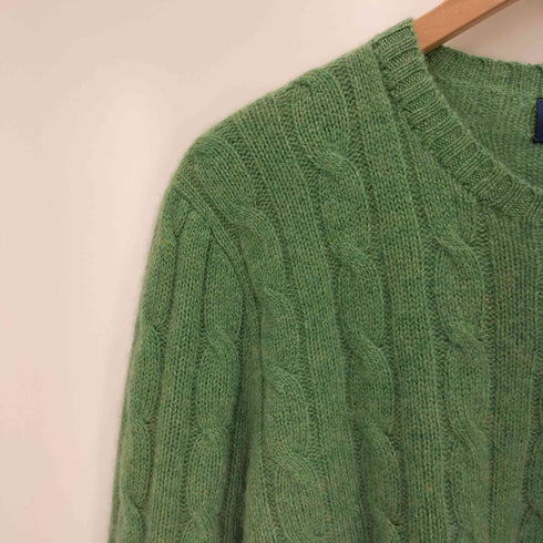 ポロバイラルフローレン Polo by RALPH LAUREN CASHMERE ポニー無し ケーブル編み カシミヤ ニット メンズ import:M