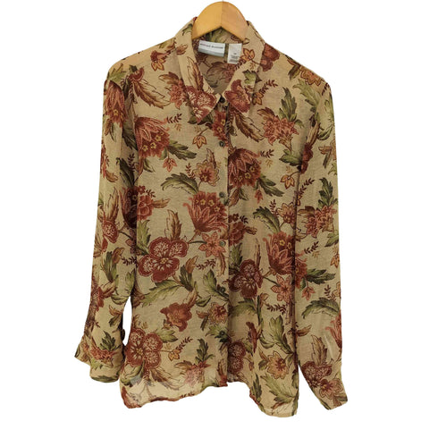 アルフレッドダナー ALFRED DUNNER シアー花総柄 L/S シャツ レディース 16P