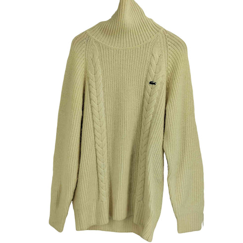 ラコステ LACOSTE アルパカ混 ケーブルニット タートルネック セーター メンズ import:L