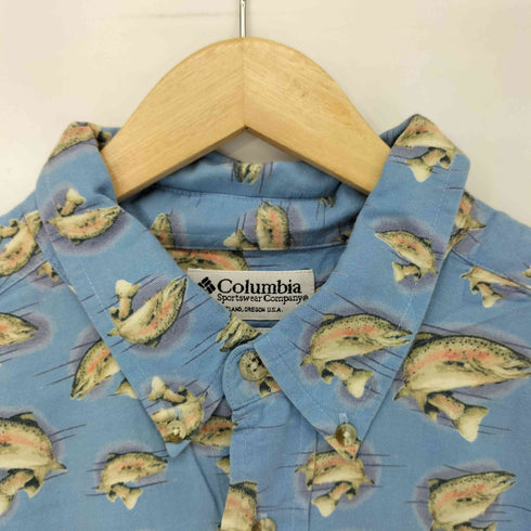 コロンビアスポーツウェア Columbia Sportswear 00S 魚 レーヨン S/S BDシャツ メンズ import:XL
