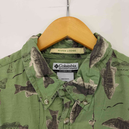 コロンビアスポーツウェア Columbia Sportswear 00S RIVER LODGE 魚 S/S BDシャツ メンズ import:XL