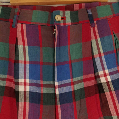 チャップスラルフローレン CHAPS RALPH LAUREN 80S チェック2タックスラックスパンツ メンズ 82