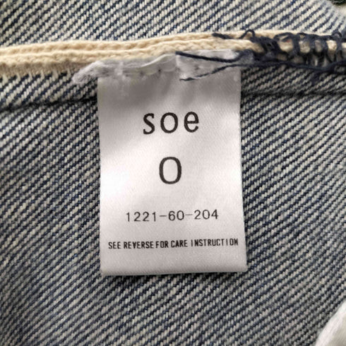 ソーイ SOE インディゴ ストレートダメージデニムパンツ メンズ