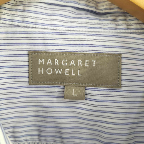 マーガレットハウエル MARGARET HOWELL ロングスリーブ コットン ストライプシャツ メンズ L