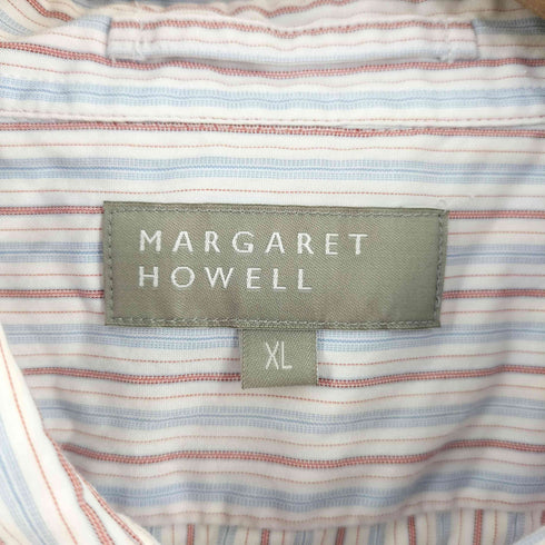 マーガレットハウエル MARGARET HOWELL ロングスリーブ コットン ストライプシャツ メンズ XL