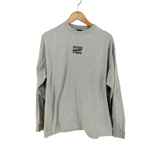 GOOD SAUNA VIBES L/S Tee 6.2oz 刺繍ロゴ 長袖Tシャツ メンズ JPN:L
