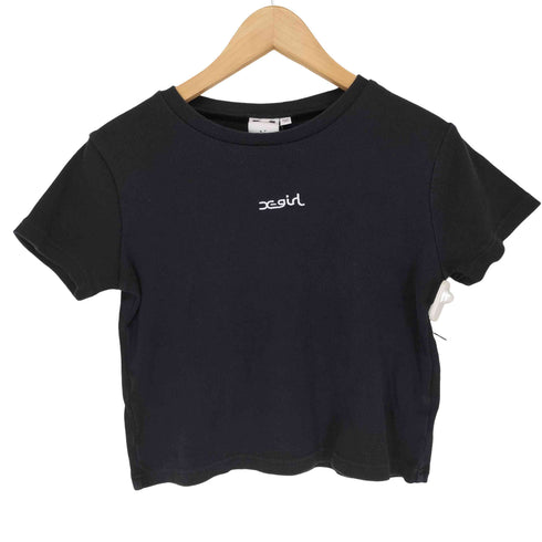 エックスガール X-girl 21SS EMBROIDERED MILLS LOGO S/S BABY TEE レディース JPN:M