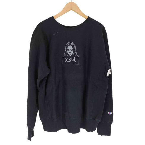 エックスガール X-girl REVERSE WEAVE フロントワッペンクルーネックスウェット レディース JPN:M
