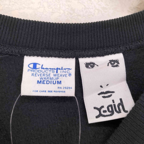 エックスガール X-girl REVERSE WEAVE フロントワッペンクルーネックスウェット レディース JPN:M