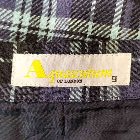 アクアスキュータム AQUASCUTUM チェック ウール スカート レディース 9
