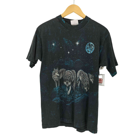 フルーツオブザルーム FRUIT OF THE LOOM 90S MADE IN USA 総柄アニマルプリント S/S Tシャツ ウルフ メンズ import:M