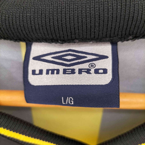 アンブロ UMBRO 00S ロゴ刺繍 ストライプ ゲームシャツ メンズ import:L