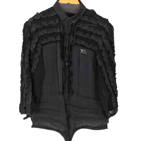 イタリヤ 伊太利屋 スパンコール フリルデザイン L/S シャツ レディース 9