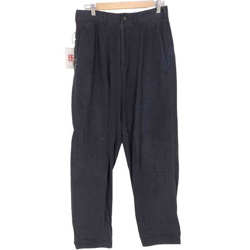 ヨウジヤマモトプールオム Yohji Yamamoto POUR HOMME 90S フロントギャザーコットンワイドスラックス メンズ M