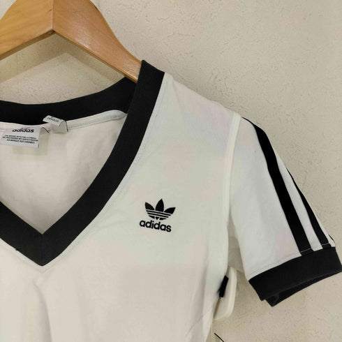 アディダスオリジナルス adidas Originals スリーストライプス Vネック スリム半袖Tシャツ レディース JPN:M