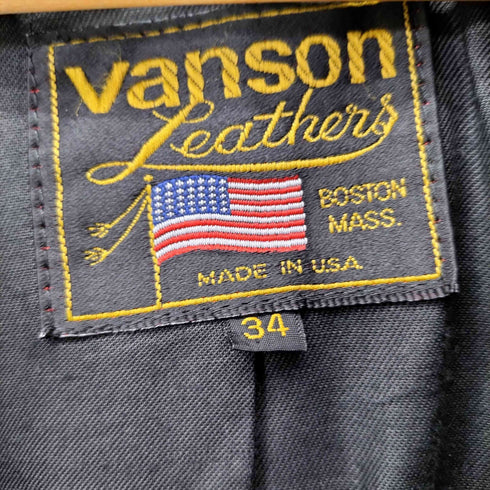 バンソン VANSON USA製 シングルライダース メンズ US:34