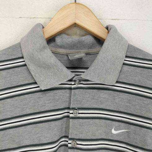 ナイキ NIKE 00s ロゴ刺繍ボーダーS/Sポロシャツ メンズ JPN:L