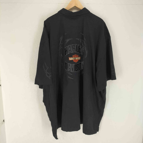 ハーレーダビッドソン HARLEY-DAVIDSON パッチデザイン 半袖 ワークシャツ メンズ 5XL