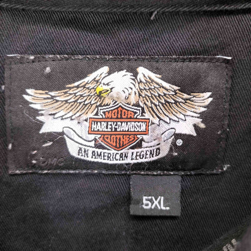 ハーレーダビッドソン HARLEY-DAVIDSON パッチデザイン 半袖 ワークシャツ メンズ 5XL