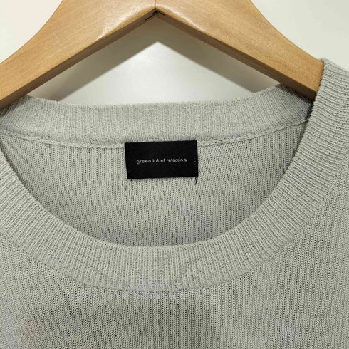 ユナイテッドアローズグリーンレーベルリラクシング UNITED ARROWS green label relaxing 25SS ペーパー ハーフミラノ ニット クルーネック 半袖Tシャツ メンズ JPN:M