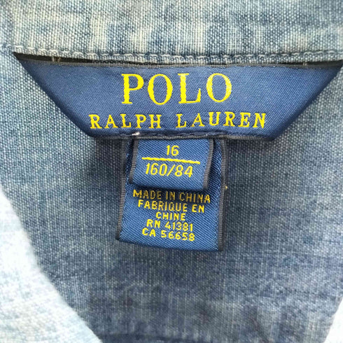 ポロラルフローレン POLO RALPH LAUREN ポニー刺繍 長袖シャンブレーシャツ レディース 16