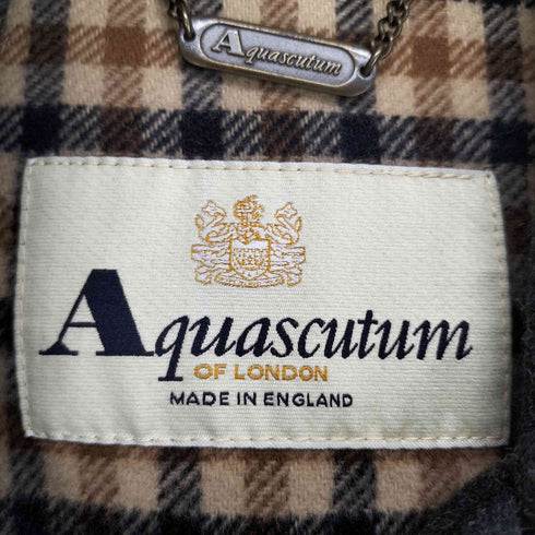 アクアスキュータム AQUASCUTUM MADE IN ENGLAND 裏地チェックウールダッフルコート メンズ