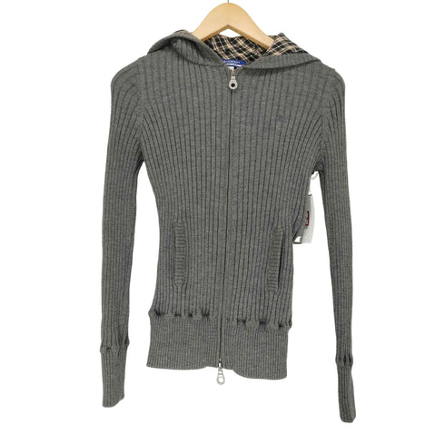 バーバリーブルーレーベル BURBERRY BLUE LABEL ウールリブニットパーカー レディース EUR:38