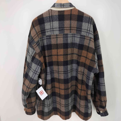 County Seat 90S 裏地キルティング チェック ウール ジップアップ ジャケット メンズ import:L