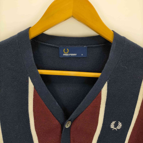 フレッドペリー FRED PERRY ロゴ刺繍 ストライプカーディガン メンズ import:S