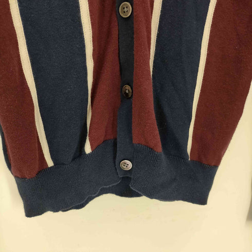 フレッドペリー FRED PERRY ロゴ刺繍 ストライプカーディガン メンズ import:S
