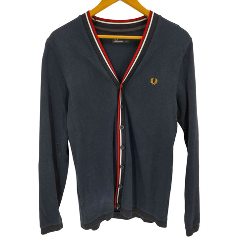 フレッドペリー FRED PERRY ロゴ刺繍 鹿の子カーディガン メンズ import:S