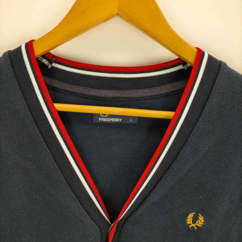 フレッドペリー FRED PERRY ロゴ刺繍 鹿の子カーディガン メンズ import:S