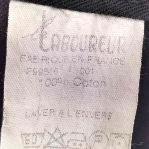 Le Laboureur DROIT 99 ブラック モールスキン ワークトラウザー メンズ 38