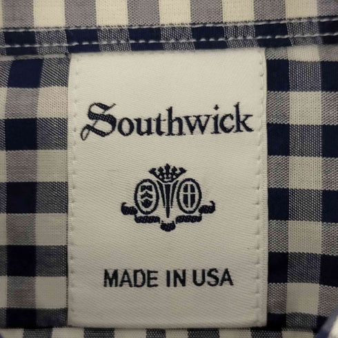 サウスウィック southwick ポプリン ギンガムチェック ボタンダウンシャツ メンズ 15 1/2