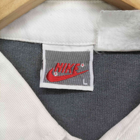 ナイキ NIKE 90s 銀タグ スウォッシュ刺繍ラガーシャツ メンズ JPN:L