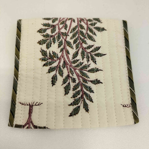 Brigitte Singh ブリジット・シン ブロックプリント キルティング 植物柄 コインケース 小物入れ レディース