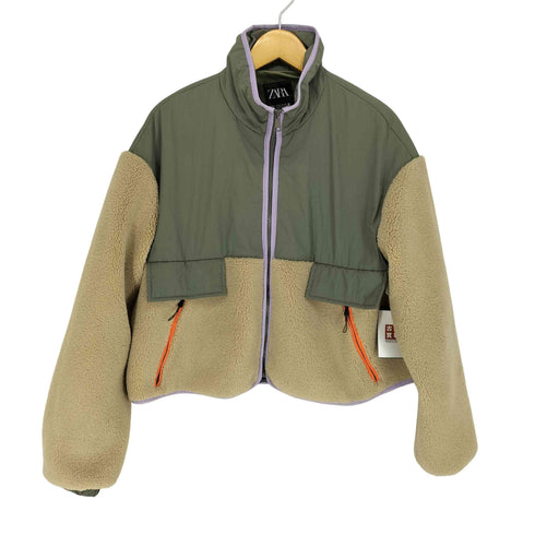 ザラ ZARA ナイロン切替フリースジャケット レディース import:M